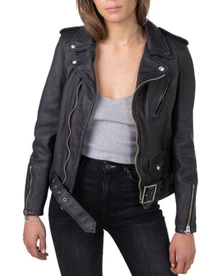 Schott 626VNW Women's Vintaged Cowhide Motorcycle Jacket - Dudes Boutique