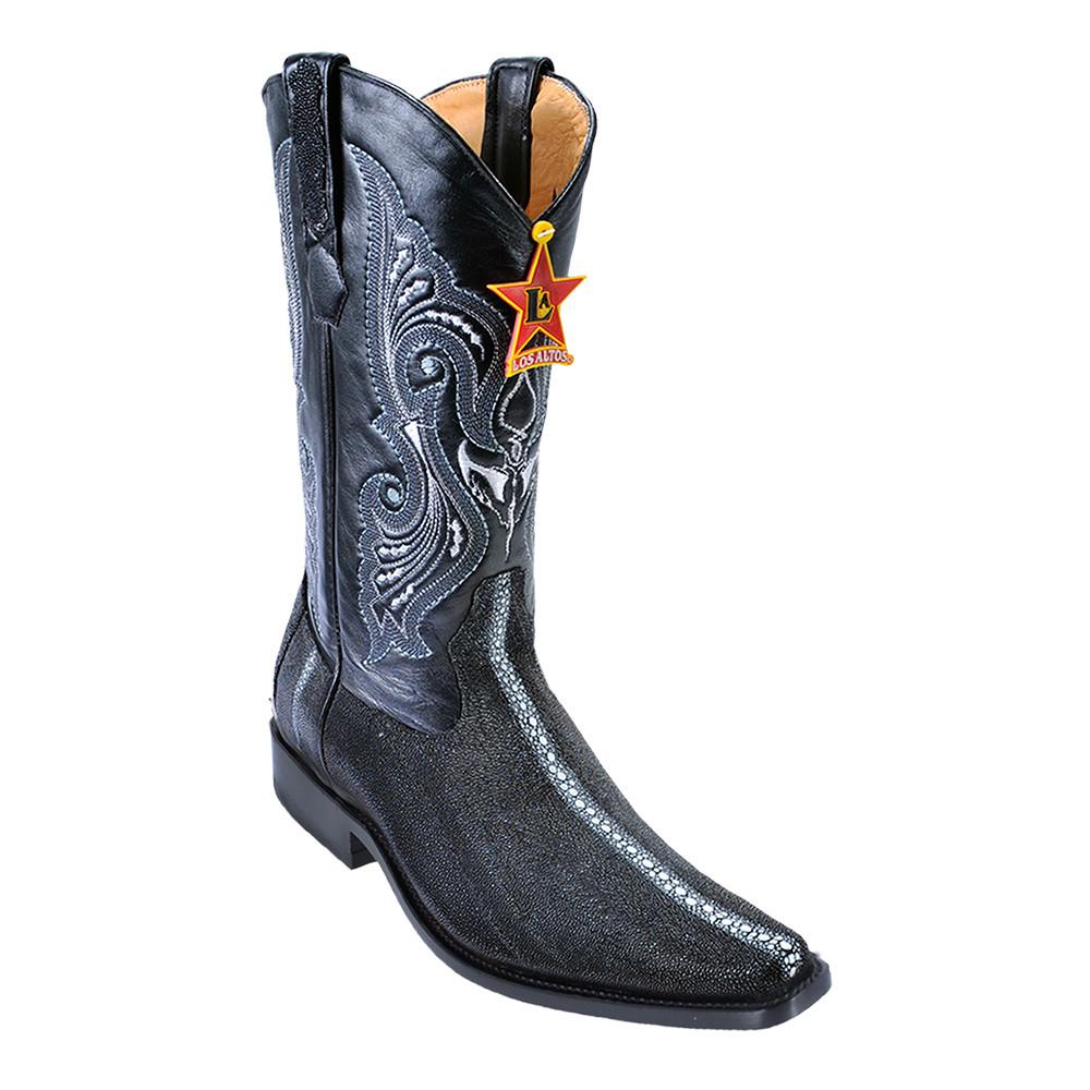 Los Altos Stingray Row-Stone Black Cowboy Boots - Dudes Boutique