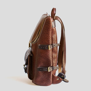 Coronado No.750 CEO Bison Leather Top-Zip Backpack - Walnut - Dudes Boutique