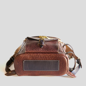 Coronado No.750 CEO Bison Leather Top-Zip Backpack - Walnut - Dudes Boutique