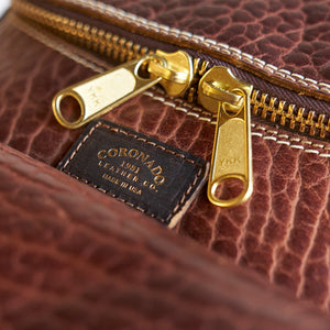 Coronado No.750 CEO Bison Leather Top-Zip Backpack - Walnut - Dudes Boutique