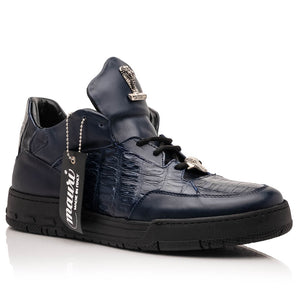 Mauri 8423 Wonder Blue Caiman Nappa Sneakers - Dudes Boutique