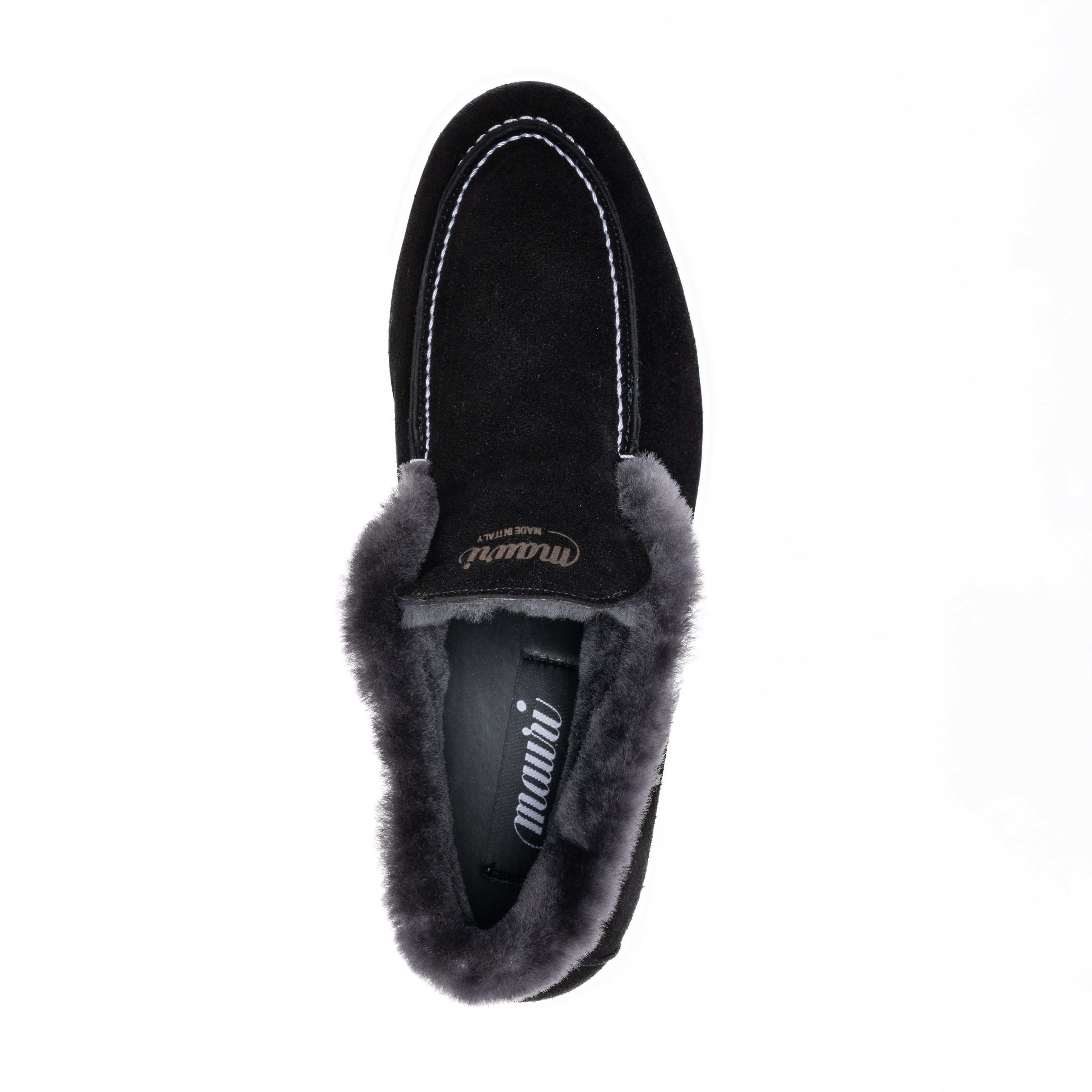 Mauri 8475 Black/Grey Suede Shearling Sneakers
