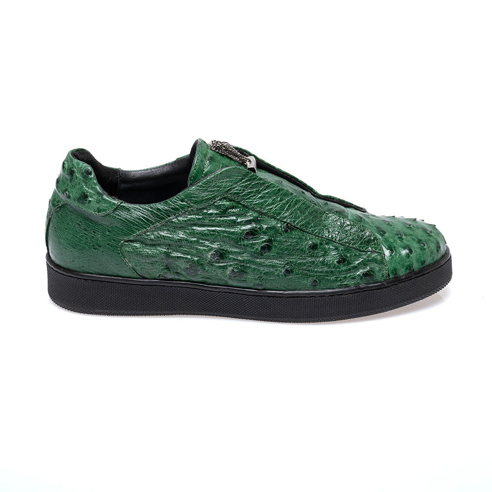 Mauri 8478/16 hunter green ostrich slip-on sneakers