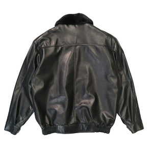 Kashani Black Dragon Python / Mink Collar Lambskin Bomber Jacket - Dudes Boutique