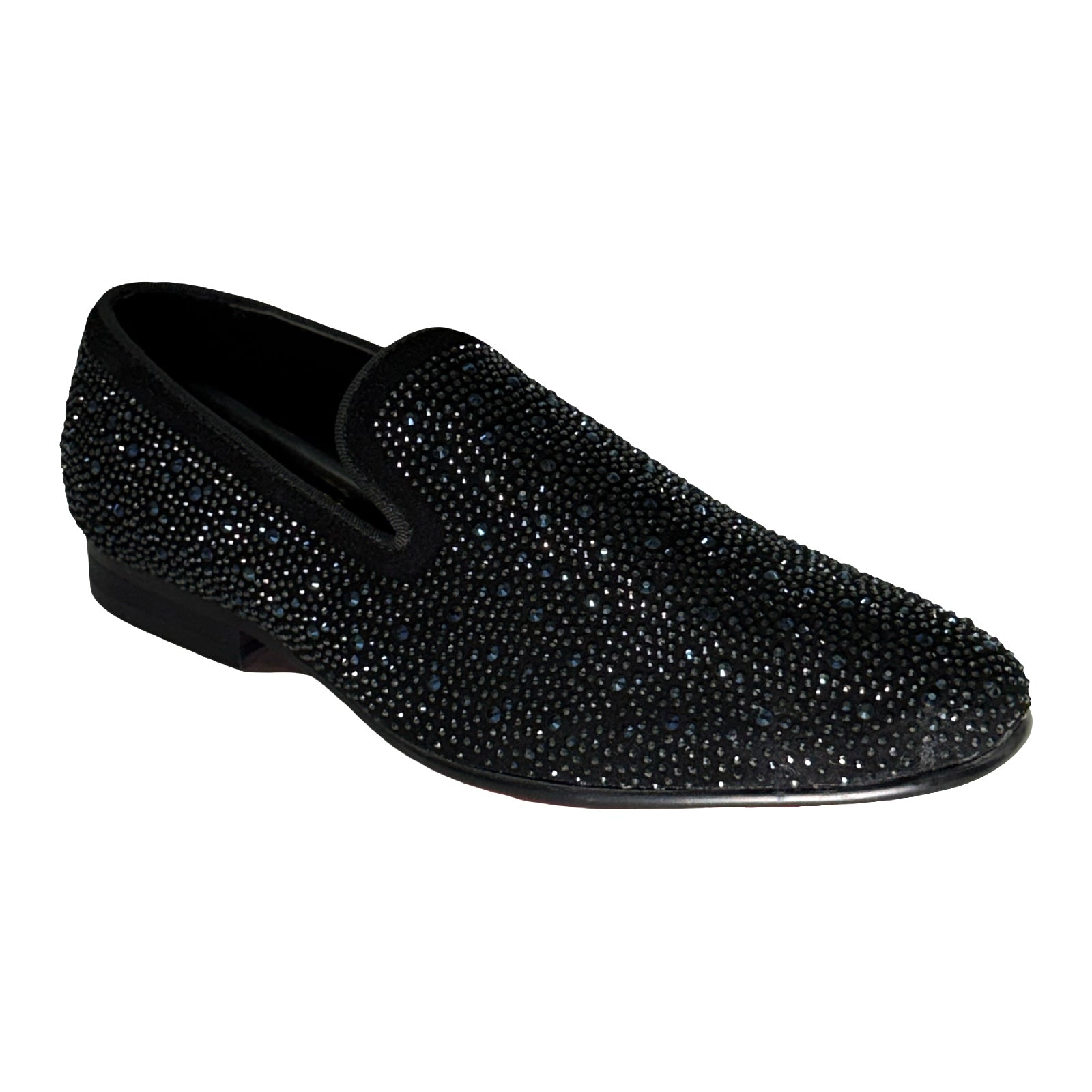 La Milano Irving Black Crystal Loafers