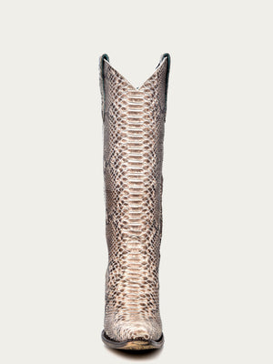 Corral Boots Women's Genuine Full Python Tall Top Snip Toe Cowboy Boot - Dudes Boutique