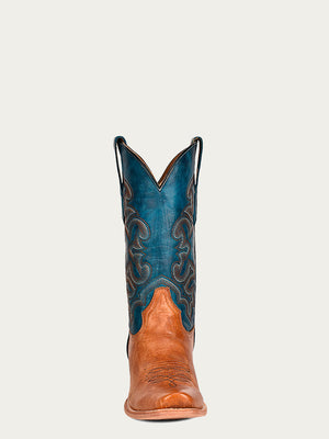 Corral Men's Navy Blue Embroidered Horseman Toe Cowboy Boots - Dudes Boutique