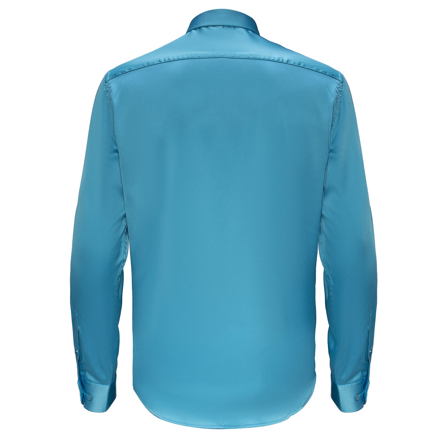 Barocco Luxe Satin Stretch Shirt AQUA - Dudes Boutique