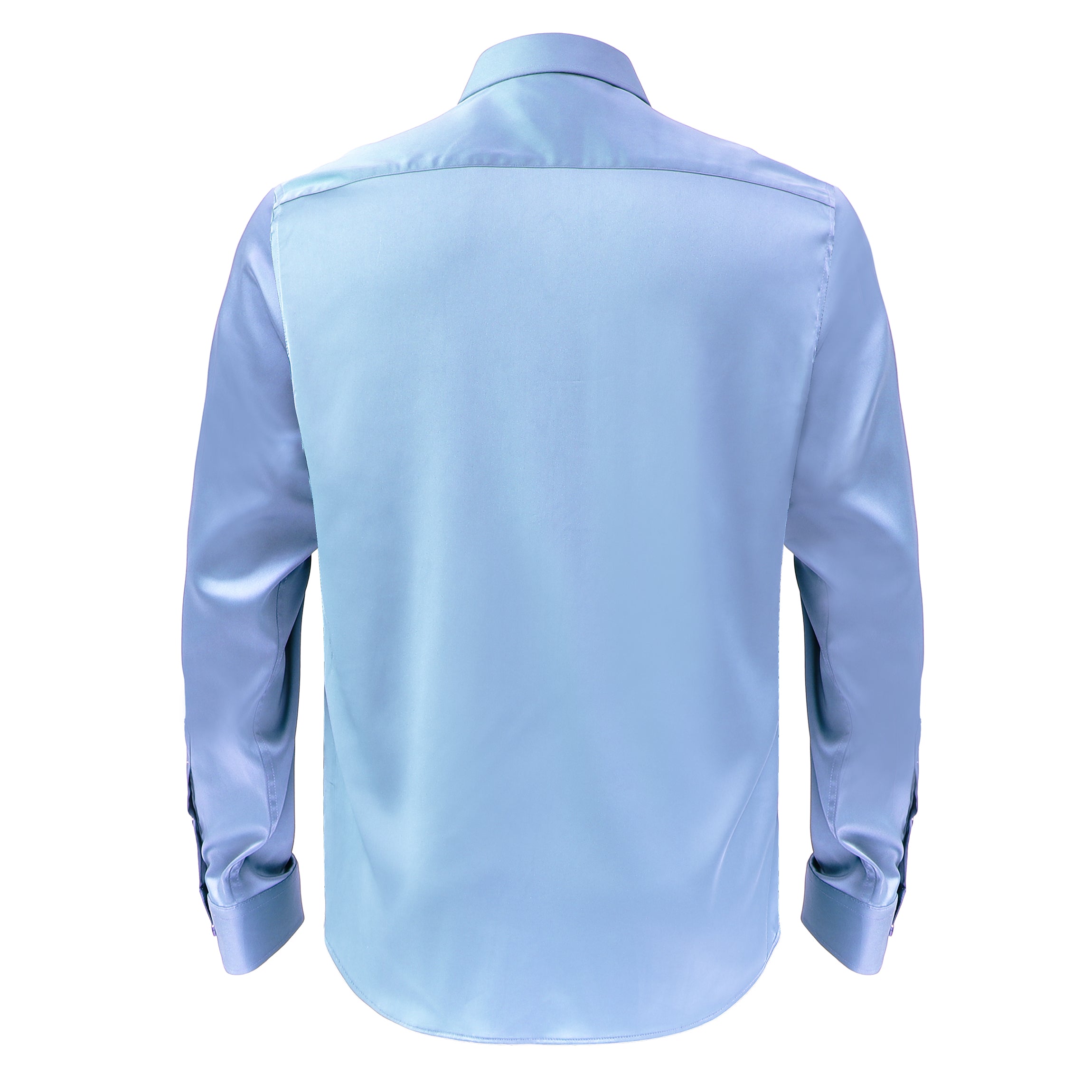 Barocco Luxe Satin Stretch Shirt SKY BLUE - Dudes Boutique