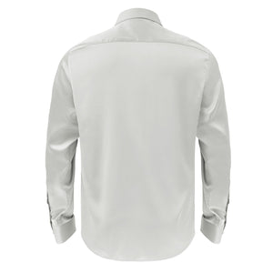 Barocco Luxe Satin Stretch Shirt SILVER - Dudes Boutique