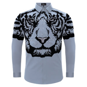 Tiger's Wrath Button-Up Shirt SKY/BLUE GUN - Dudes Boutique