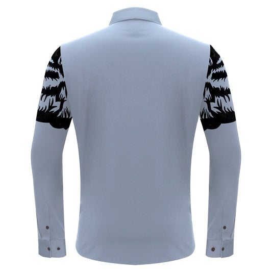 Tiger's Wrath Button-Up Shirt SKY/BLUE GUN - Dudes Boutique