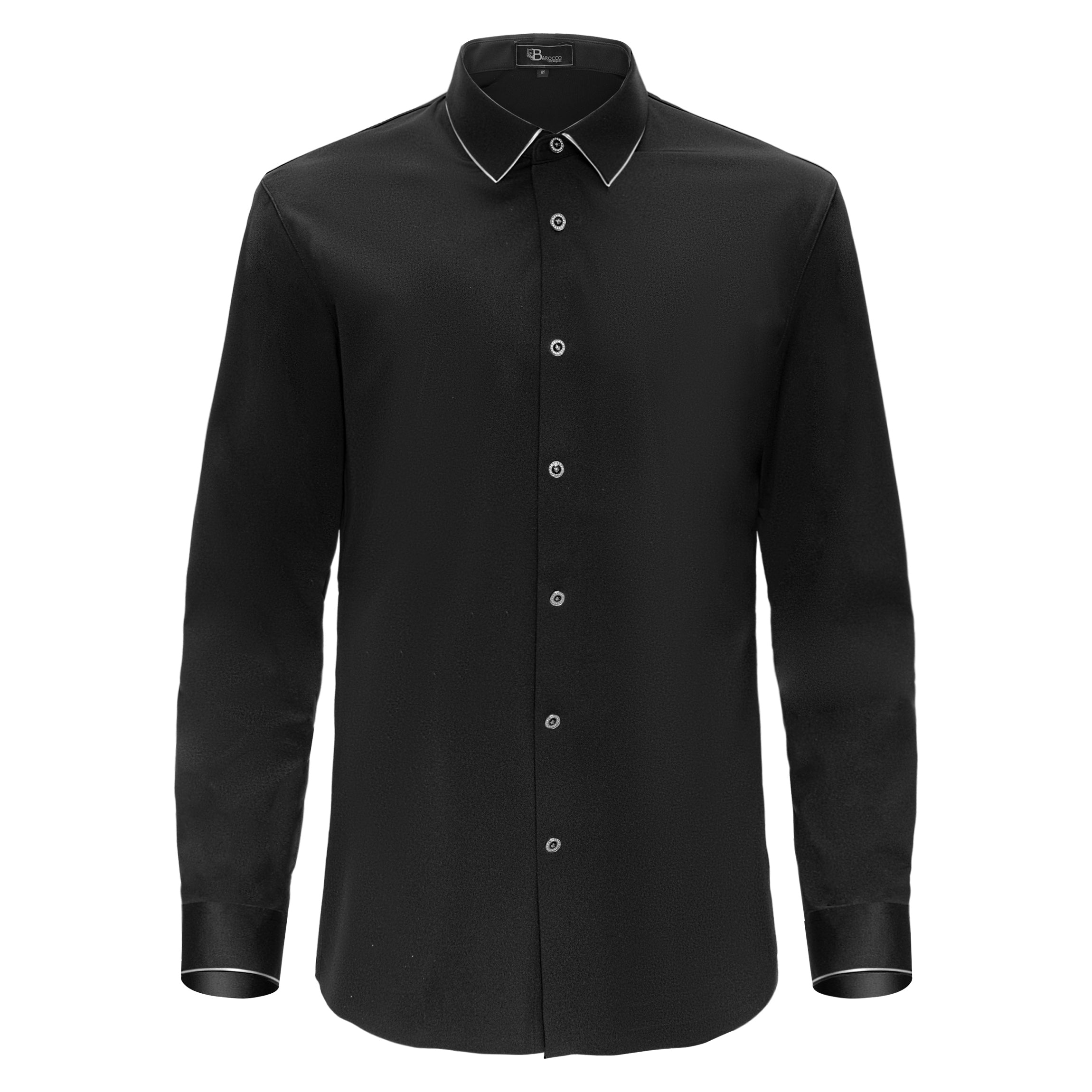 Imperial Essence Button-Up Shirt BLACK/SILVER - Dudes Boutique