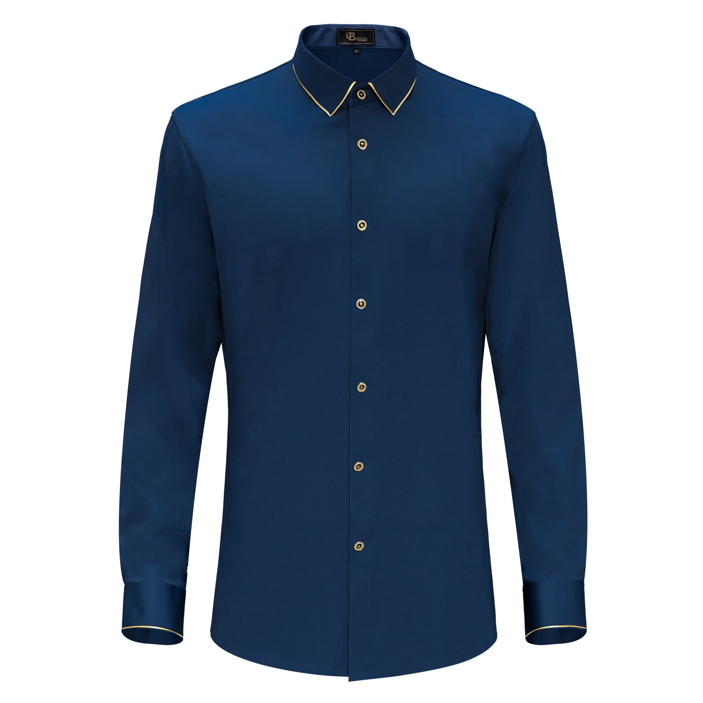Imperial Essence Button-Up Shirt DARK BLUE/GOLD - Dudes Boutique