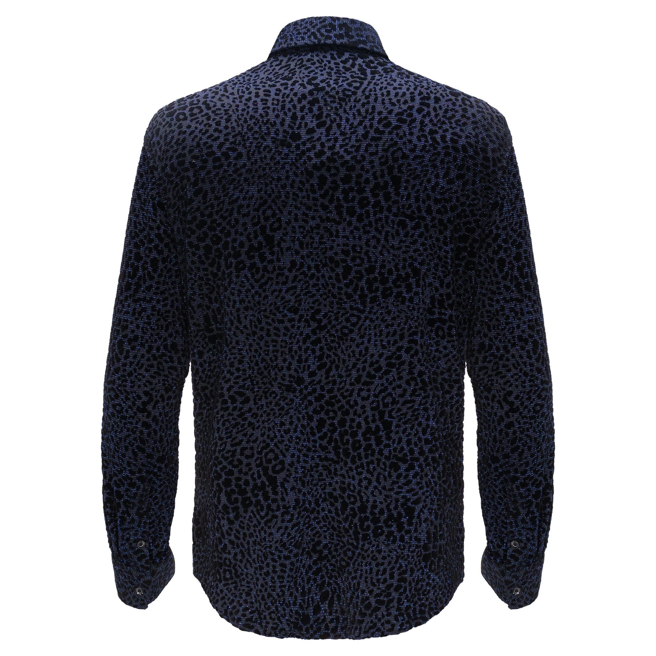 Dinner and Drinks Button-Up Shirt BLACK/BLUE - Dudes Boutique