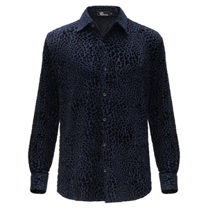 Dinner and Drinks Button-Up Shirt BLACK/BLUE - Dudes Boutique