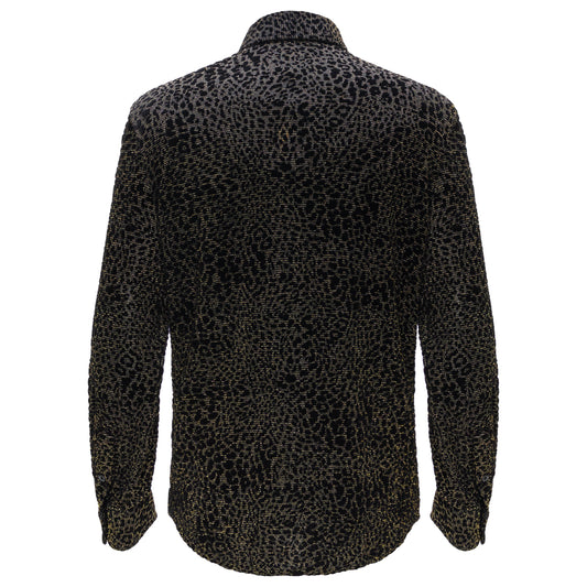 Dinner and Drinks Button-Up Shirt BLACK/GOLD - Dudes Boutique