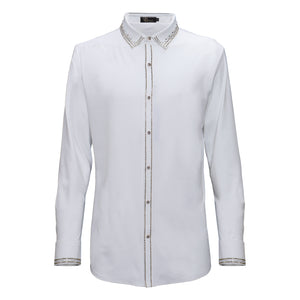 No Limits Button-Up Shirt - WHITE/GUN - Dudes Boutique