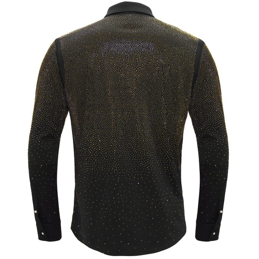 Super Nova Button-Up Shirt BLACK/GOLD - Dudes Boutique