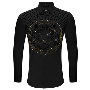 Fierce Frenzy Button-Up Shirt BLACK - Dudes Boutique