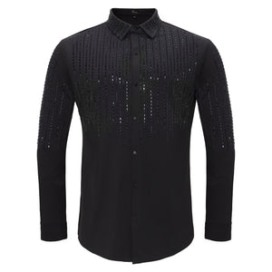 Crystal Classic Button-Up Shirt BLACK/BLACK - Dudes Boutique
