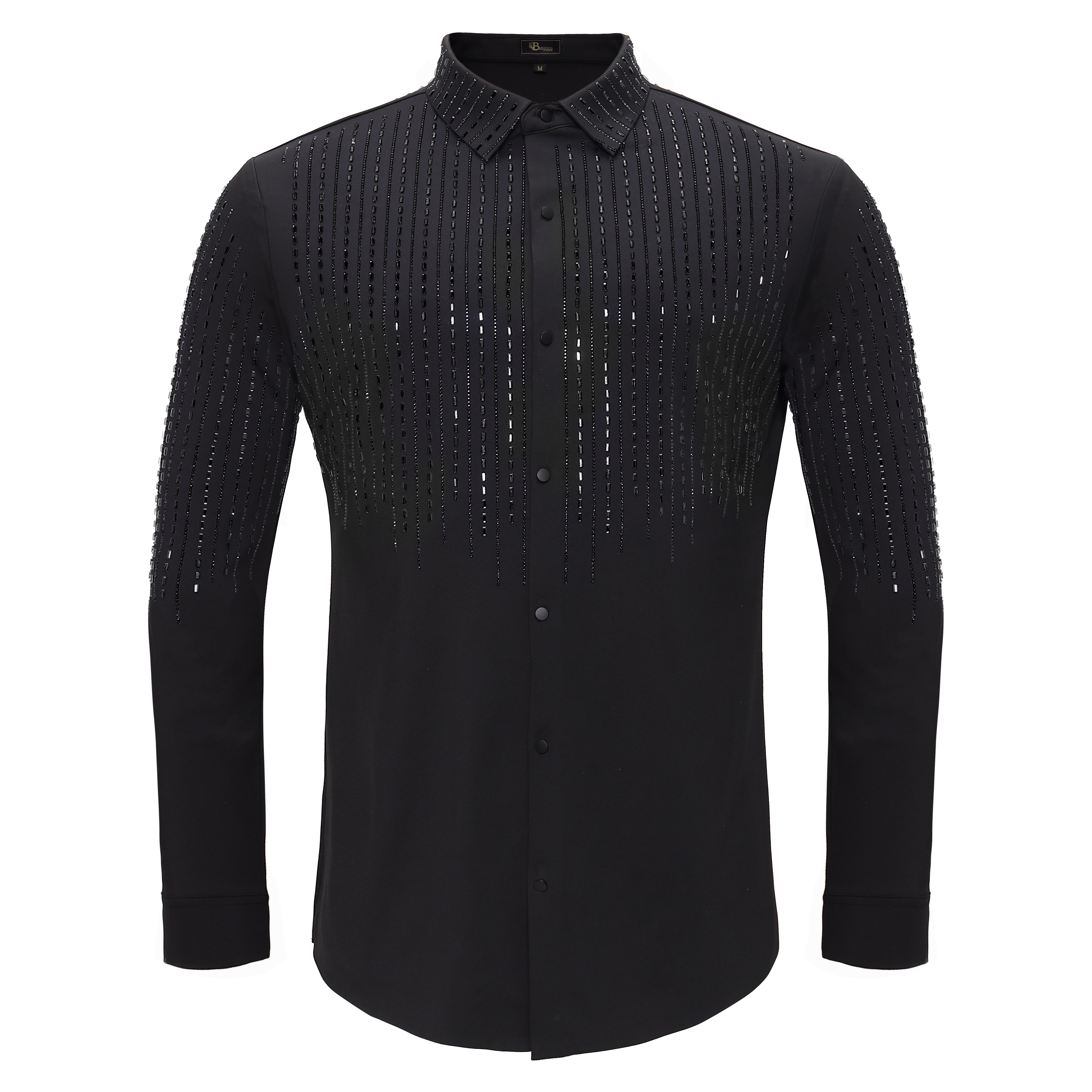 Crystal Classic Button-Up Shirt BLACK/BLACK - Dudes Boutique
