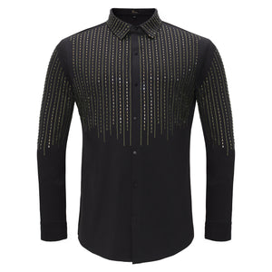 Crystal Classic Button-Up Shirt BLACK/GOLD - Dudes Boutique