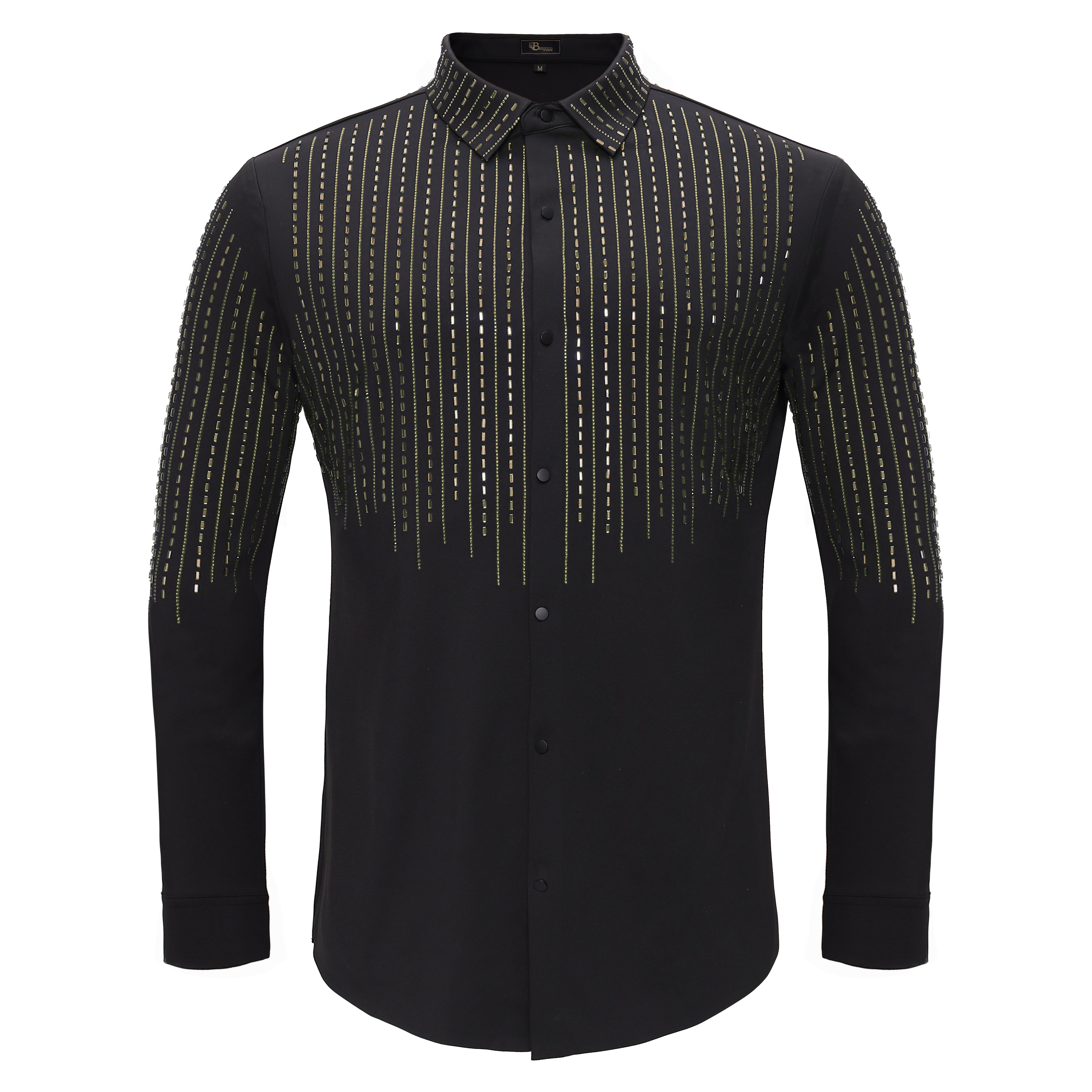 Crystal Classic Button-Up Shirt BLACK/GOLD - Dudes Boutique
