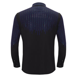 Crystal Classic Button-Up Shirt BLACK/ROYAL - Dudes Boutique