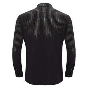 Crystal Classic Button-Up Shirt BLACK/GOLD - Dudes Boutique
