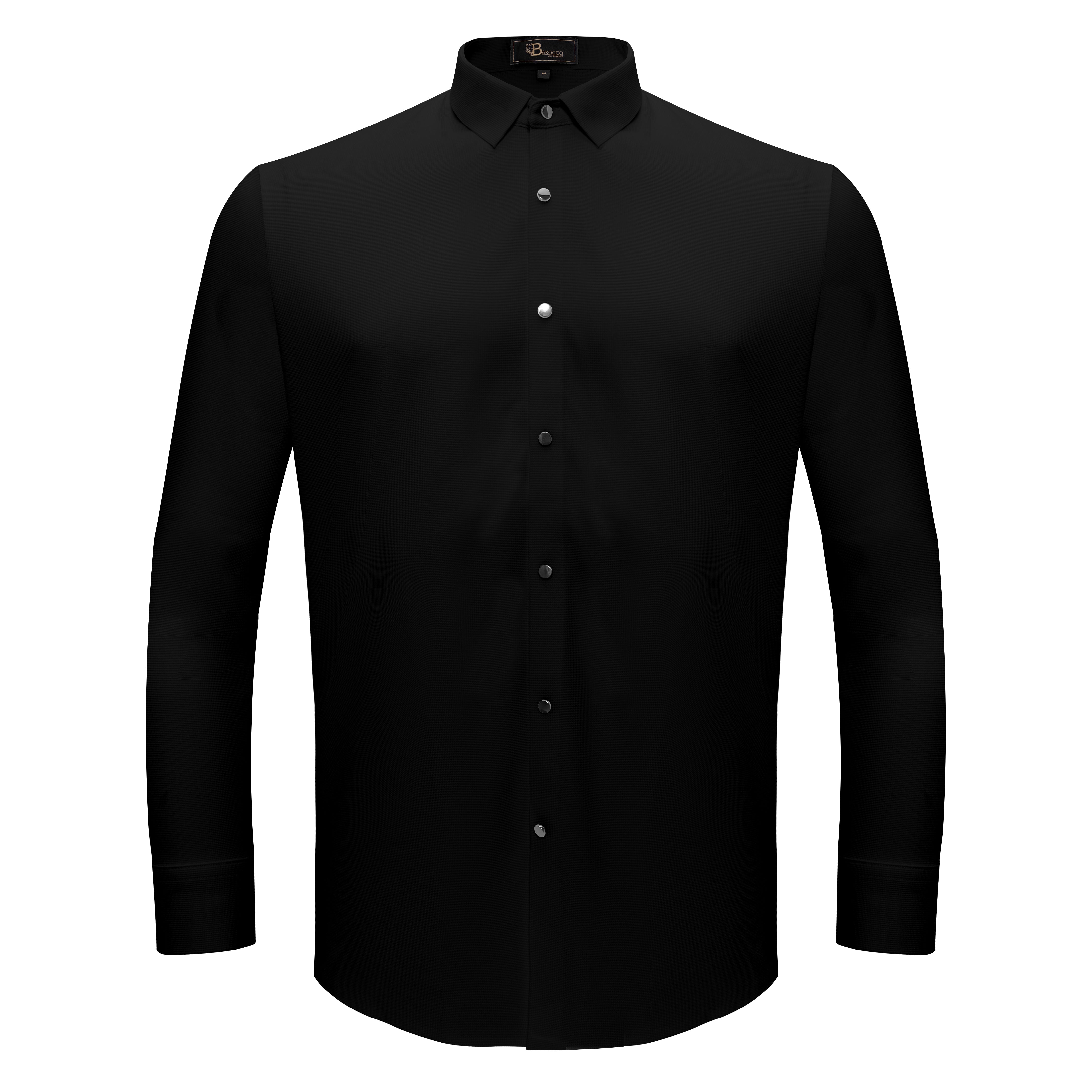 Silver Sophistication Button-Up Shirt BLACK - Dudes Boutique