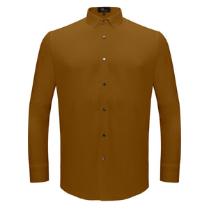 Silver Sophistication Button-Up Shirt KHAKI - Dudes Boutique