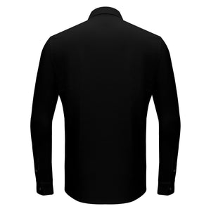 Silver Sophistication Button-Up Shirt BLACK - Dudes Boutique