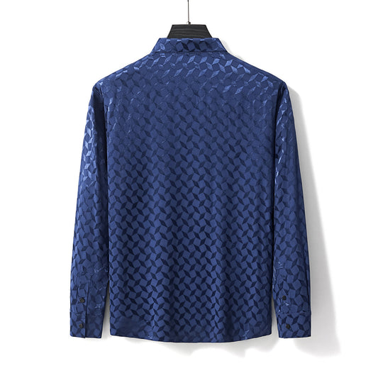 Optic Tessellation Stitchless LS Shirt NAVY