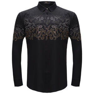 Nightfall Crest Shirt BLACK/GUN GOLD - Dudes Boutique