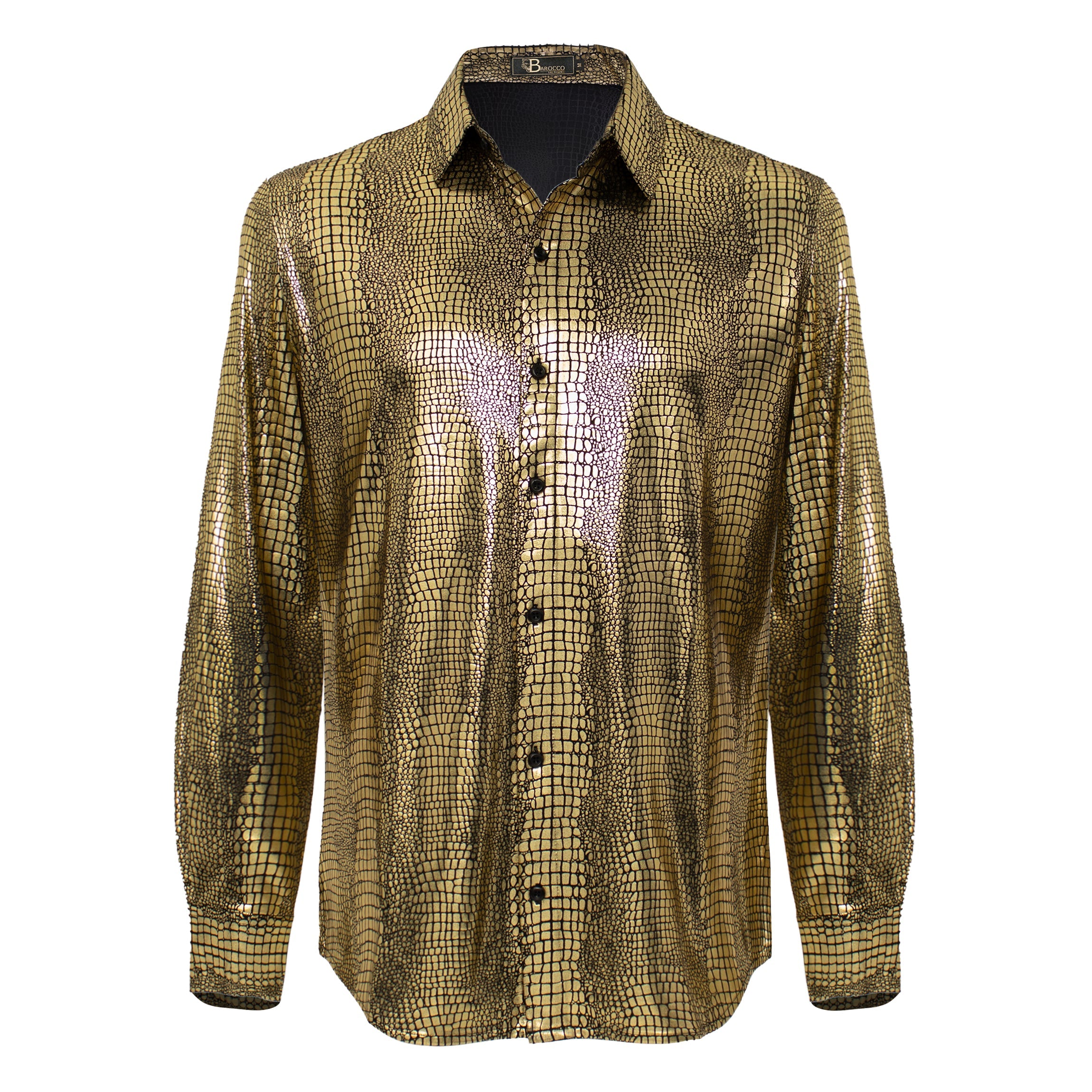 Bright Affluence Button-Up Shirt GOLD - Dudes Boutique