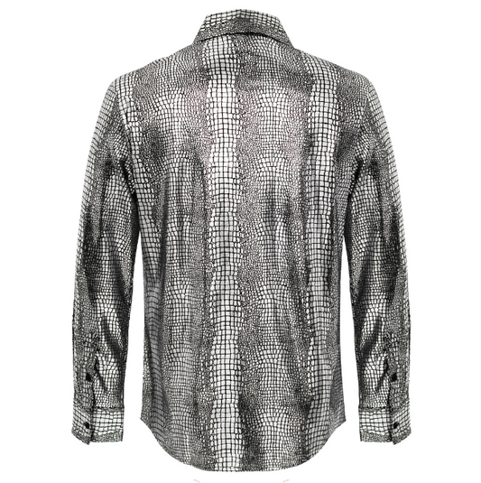 Bright Affluence Button-Up Shirt SILVER - Dudes Boutique