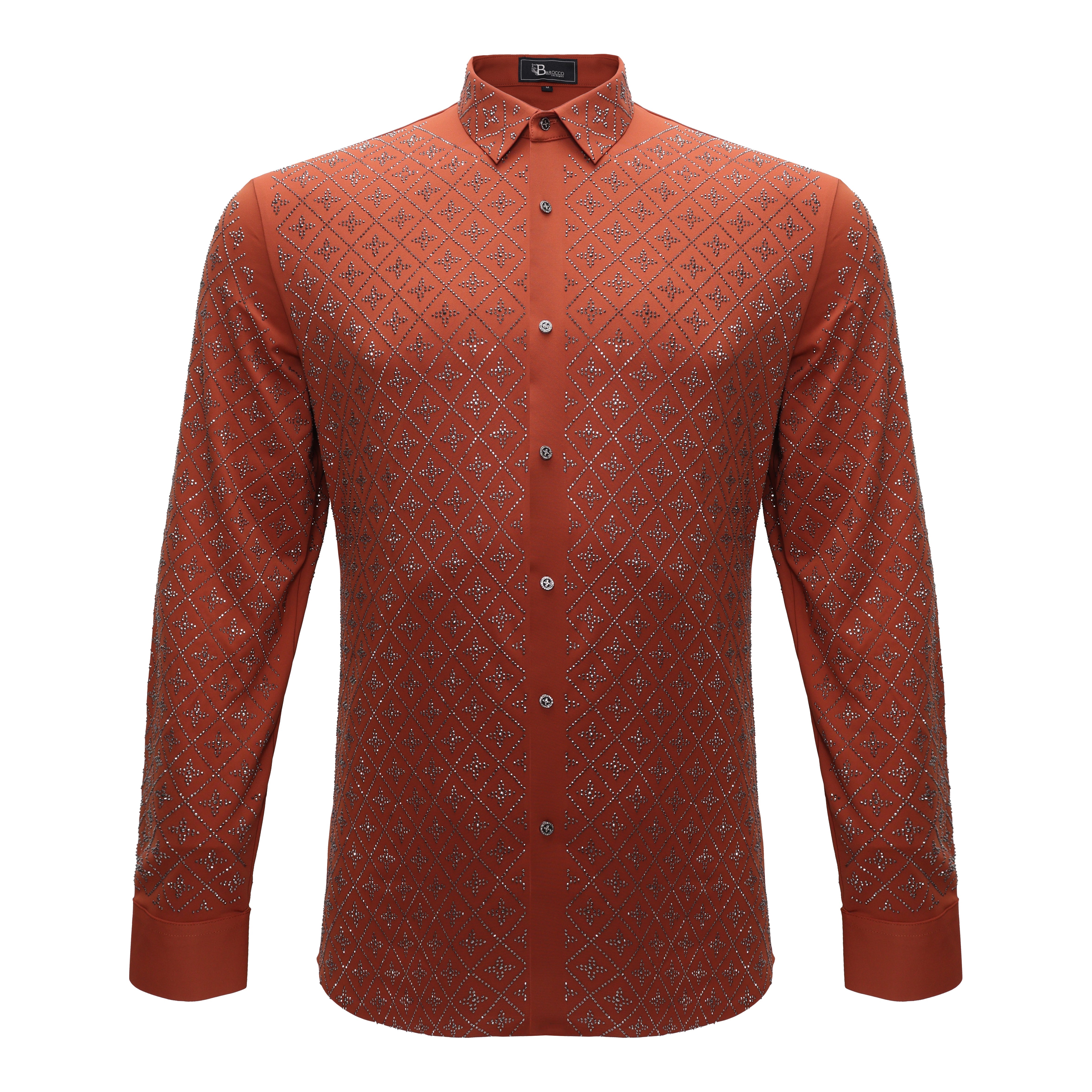 Sharp Armor Button-Up Shirt BRICK/GUN - Dudes Boutique
