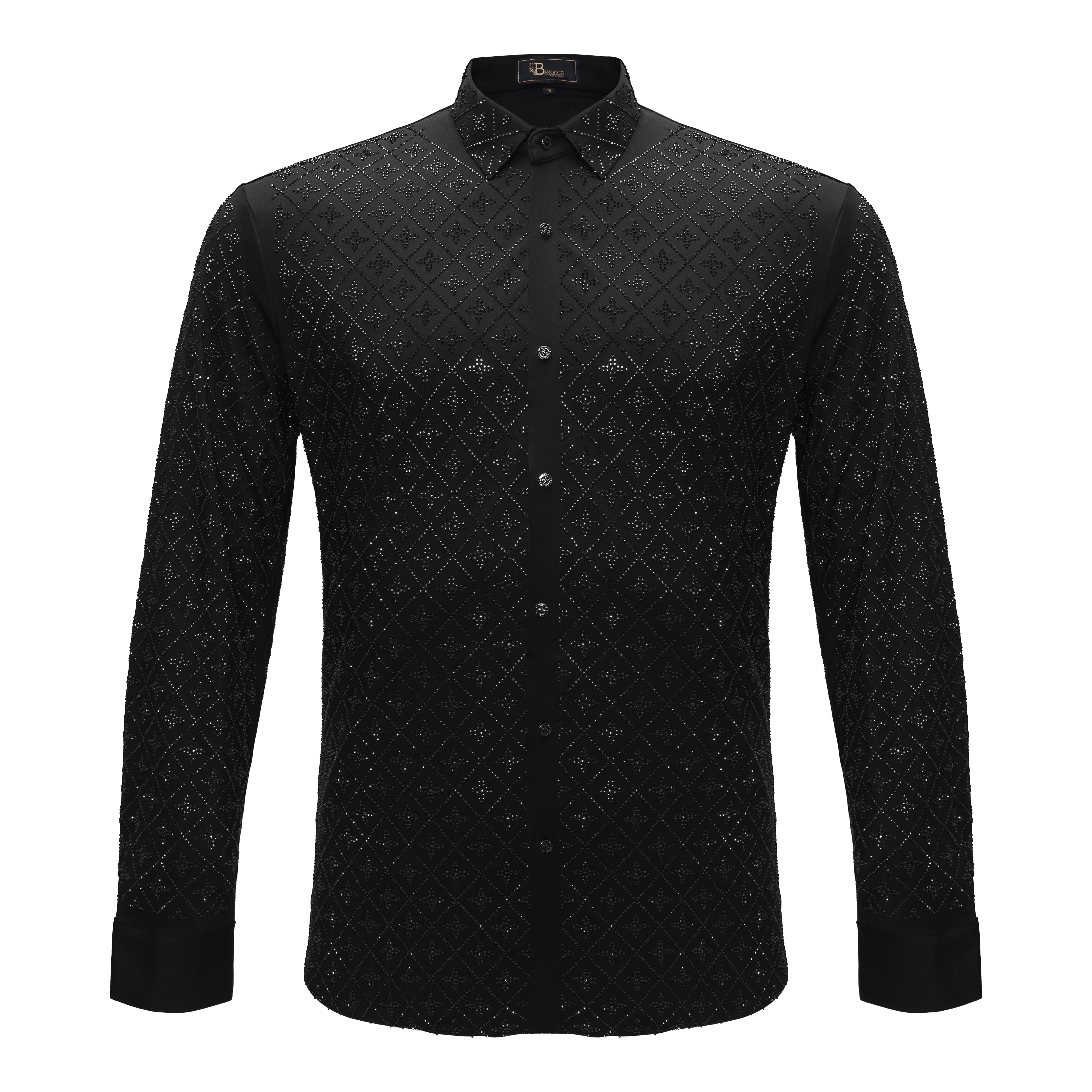 Sharp Armor Button-Up Shirt BLACK/BLACK - Dudes Boutique