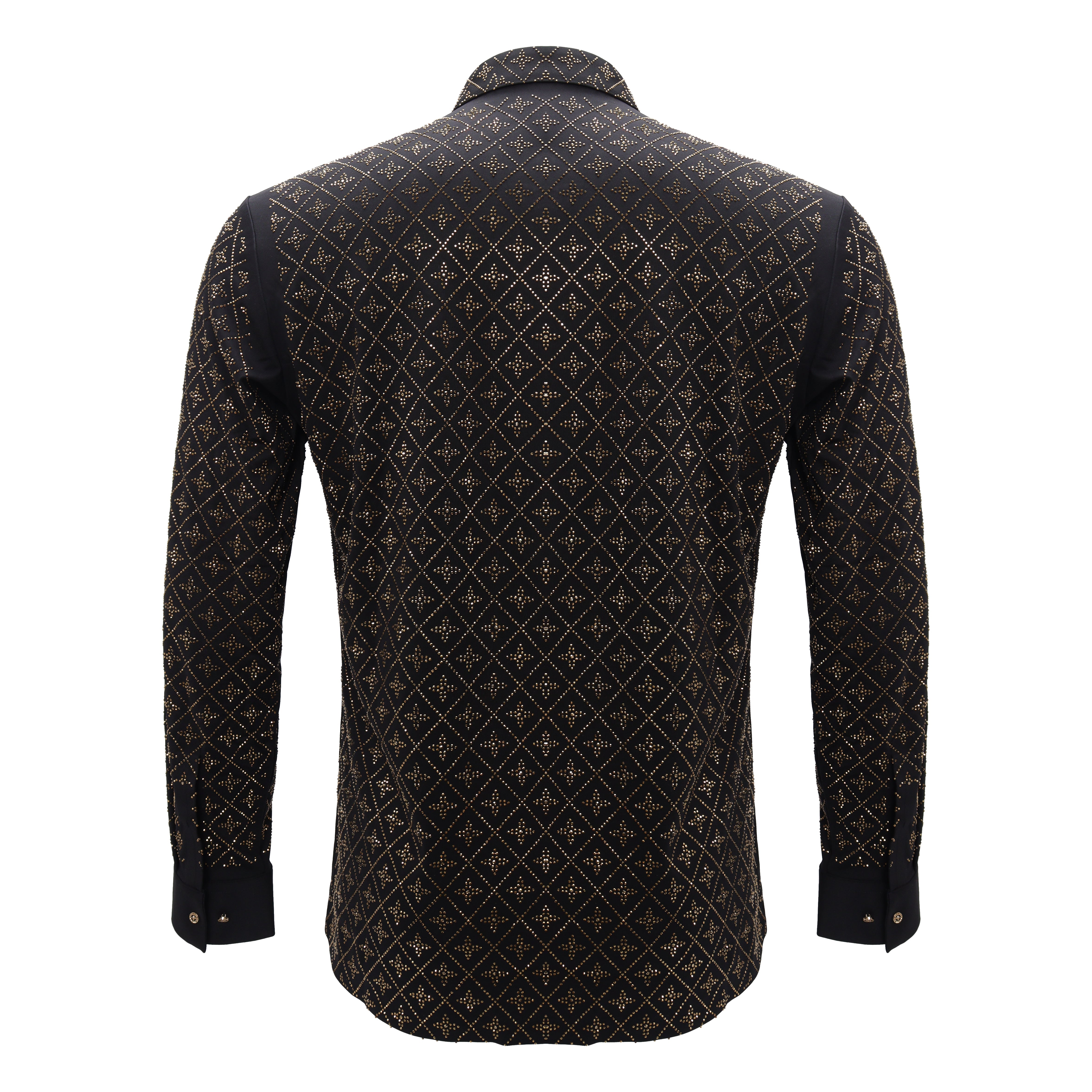 Sharp Armor Button-Up Shirt BLACK/GOLD - Dudes Boutique