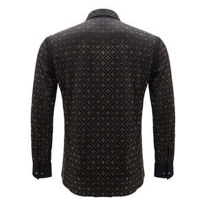 Sharp Armor Button-Up Shirt BLACK/GOLD - Dudes Boutique