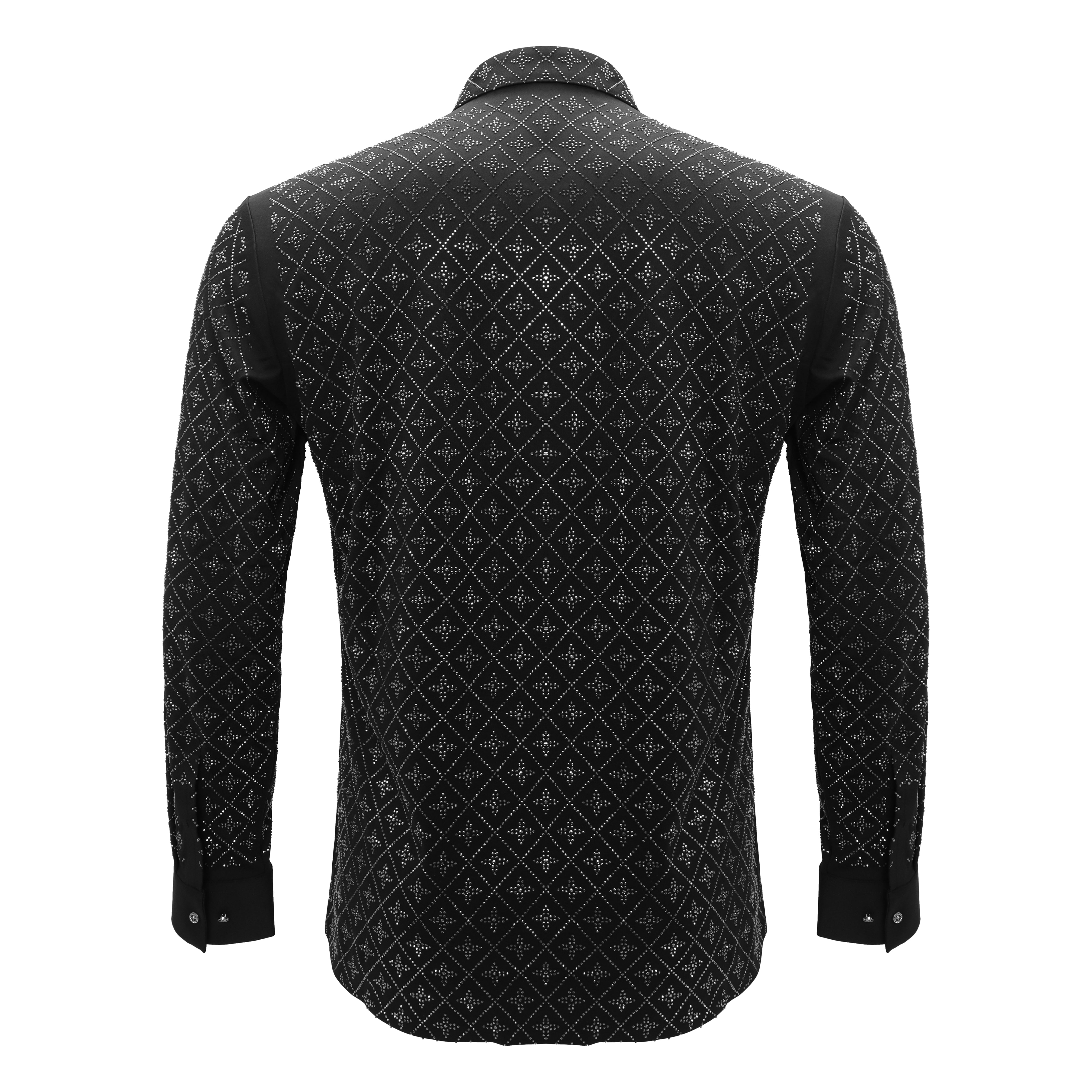 Sharp Armor Button-Up Shirt BLACK/SILVER - Dudes Boutique