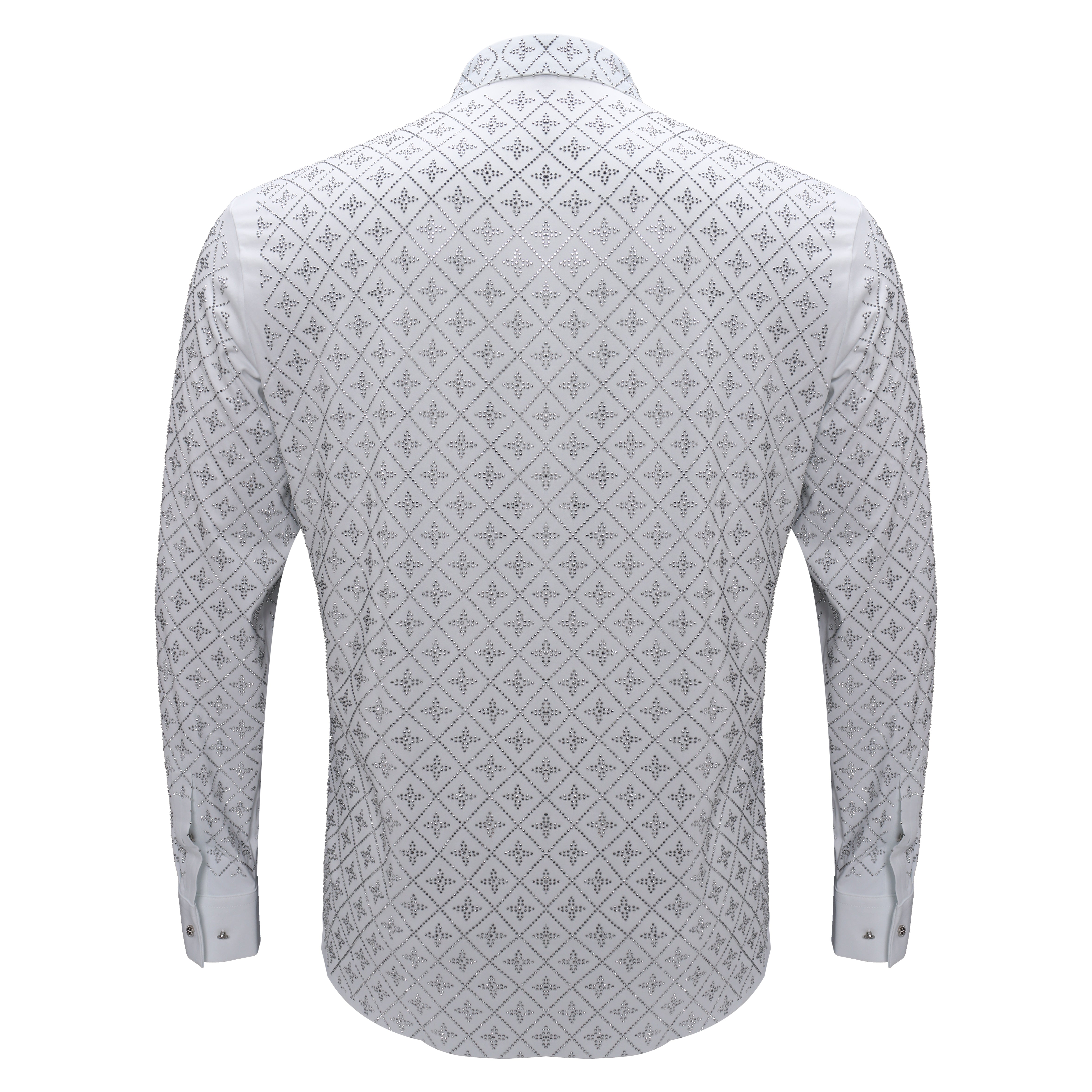Sharp Armor Button-Up Shirt WHITE/SILVER - Dudes Boutique