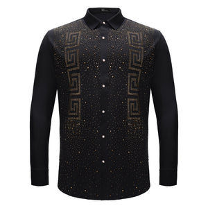 Prime Valor Button-Up Shirt BLACK/GOLD - Dudes Boutique