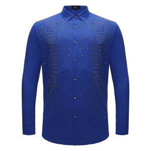 Prime Valor Button-Up Shirt BLUE/GUN - Dudes Boutique