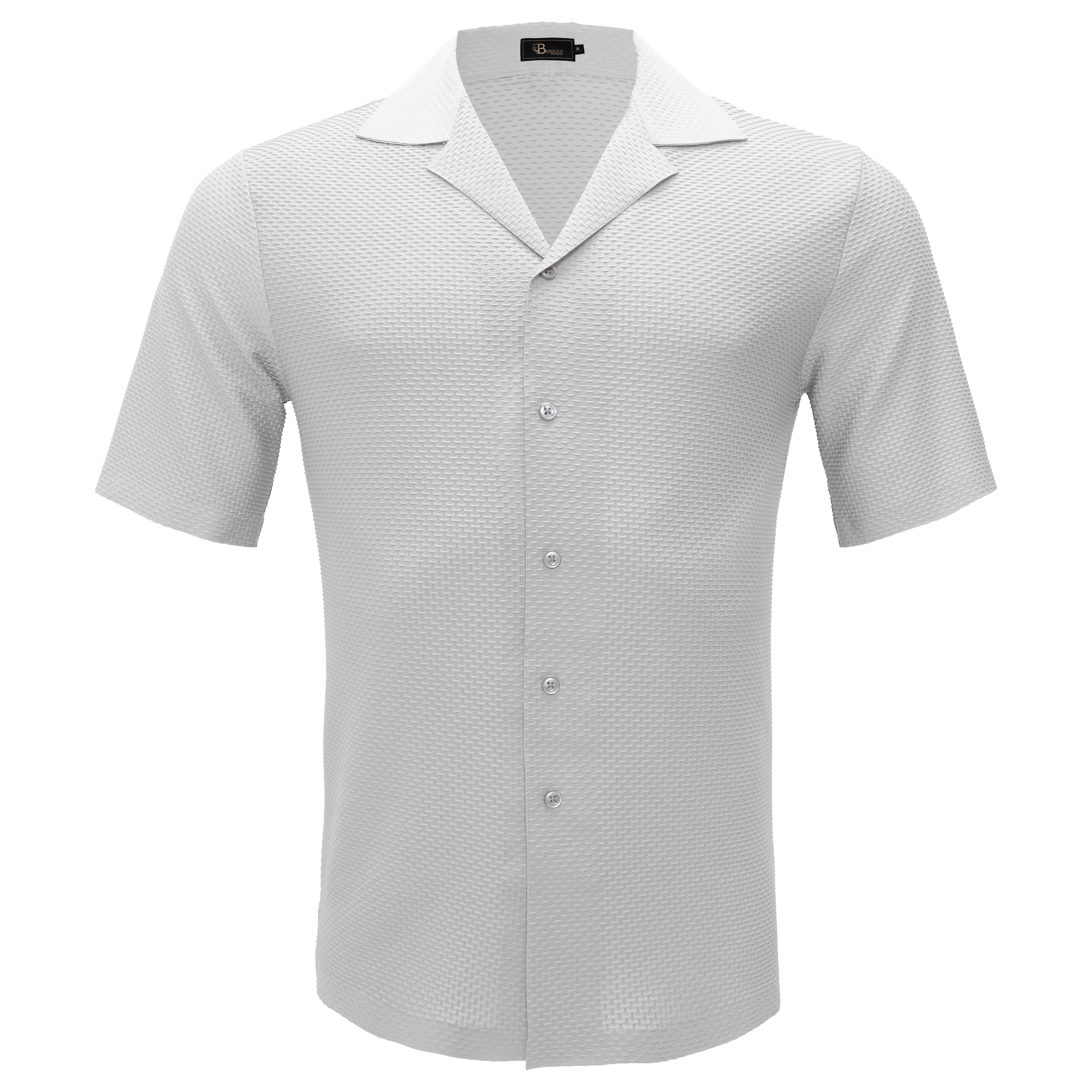Athens Nights Short-Sleeve Button-Up Shirt WHITE