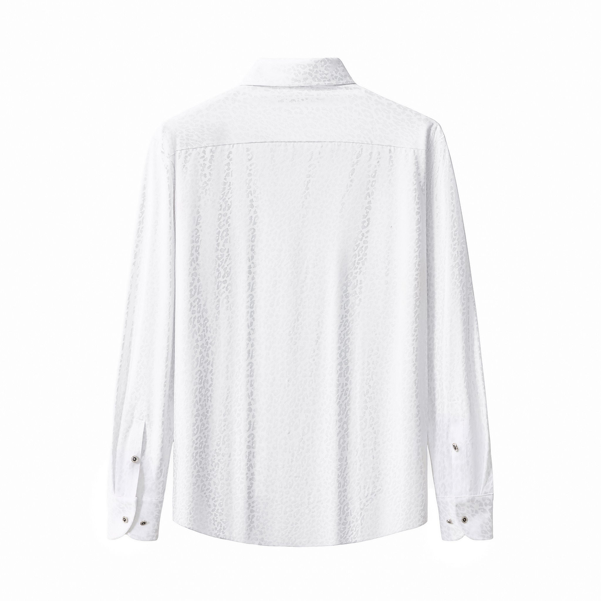 Tonal Leopard Jacquard Shirt WHITE