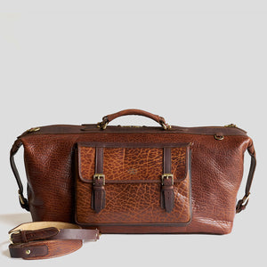 Coronado No.207 CEO Bison Leather Duffle Bag - Walnut - Dudes Boutique