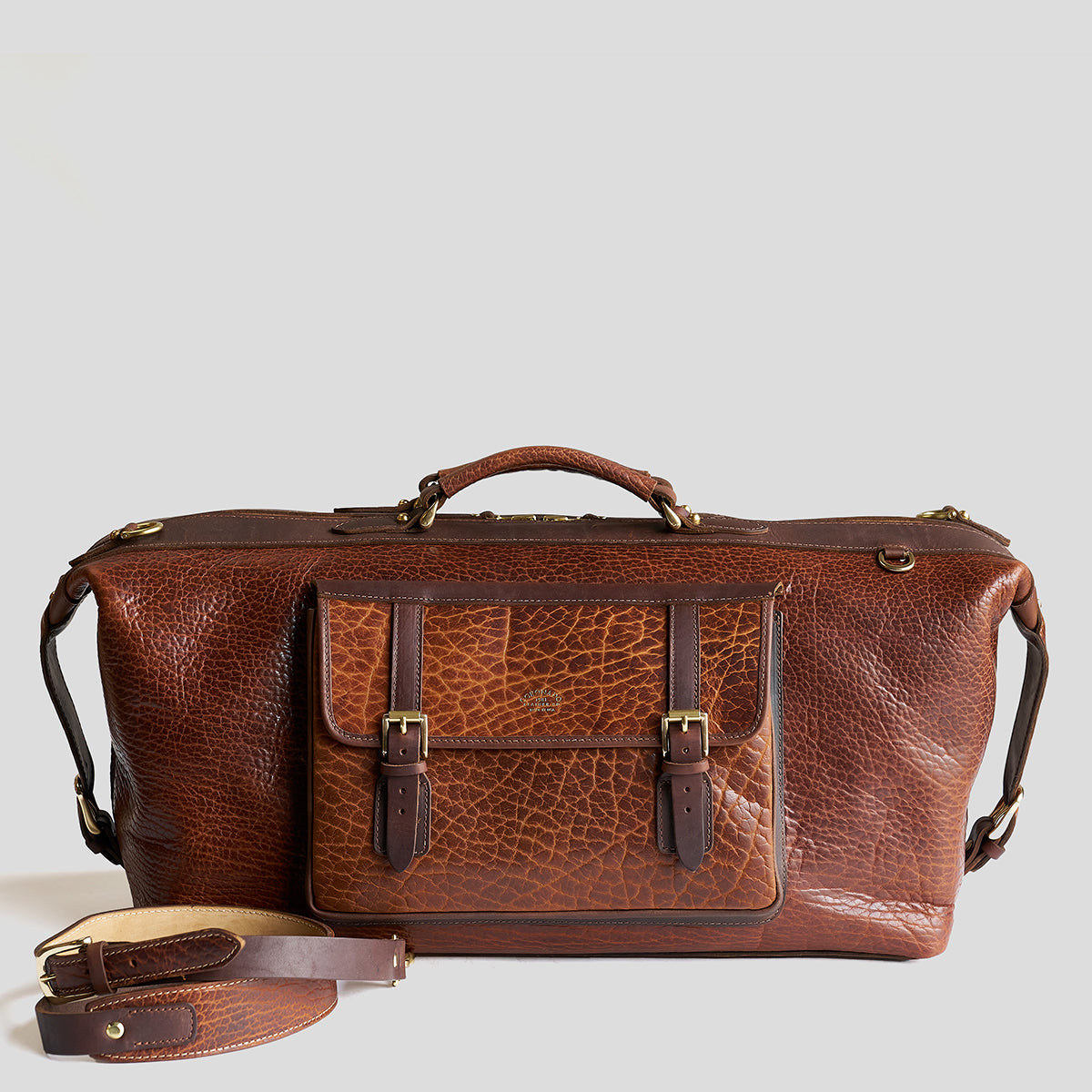 Coronado No.207 CEO Bison Leather Duffle Bag - Walnut - Dudes Boutique